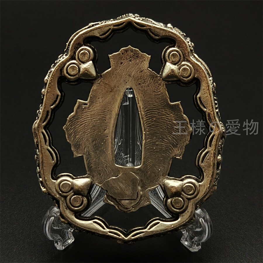 楽天市場】日本刀装具 軍刀拵の図 刀鍔 銅地 細工 絵金銀 鍔 刀の鍔