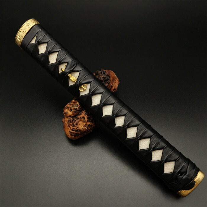 楽天市場】日本刀装具 大刀柄 打刀 長約26CM 新品 木製柄 合成鮫皮