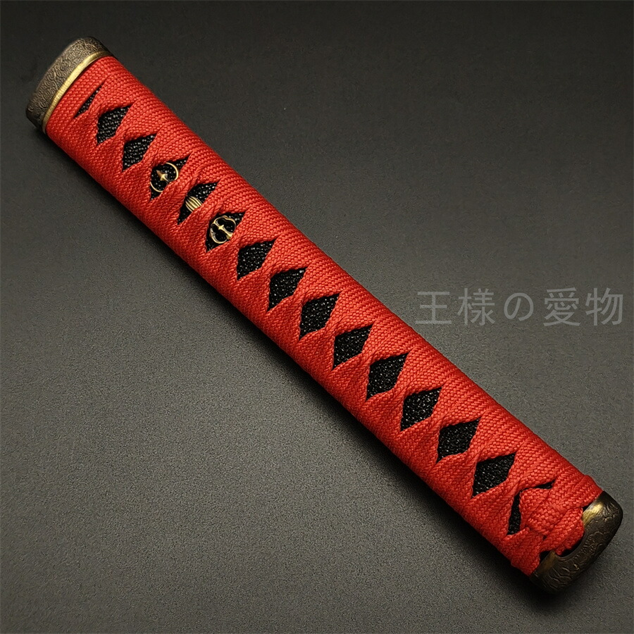 日本刀装具　柄4本 楽天市場】日本刀装具 大刀柄 新品 長約26CM 梵字縁頭 法具目貫 黒本鮫