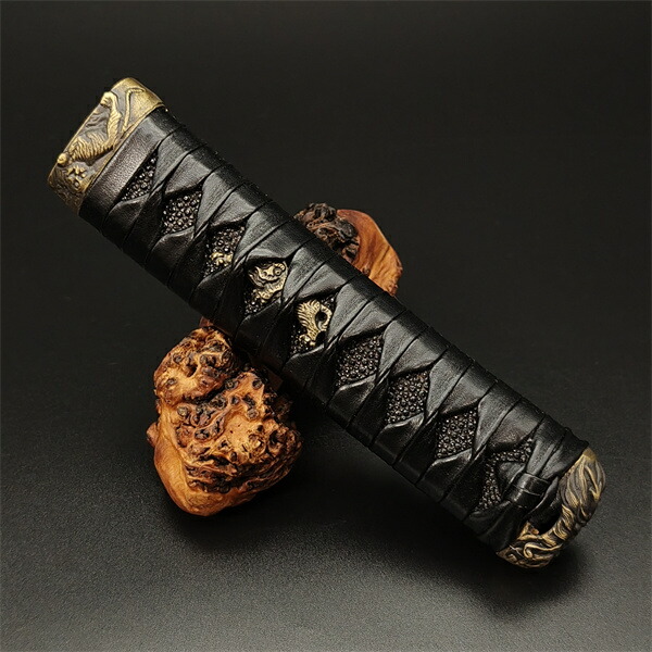 楽天市場】日本刀装具 大刀柄 唐草縁頭 龍目貫 目釘付 居合刀用 新品