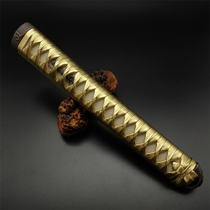 楽天市場】日本刀装具 大刀柄 新品 長約26CM 梵字縁頭 花紋目貫