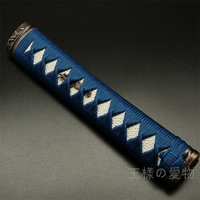 鮫皮　刀剣用　虎鮫⑨ 楽天市場】日本刀柄 刀柄 長約20CM 新品 木製柄 合成鮫皮 黄色