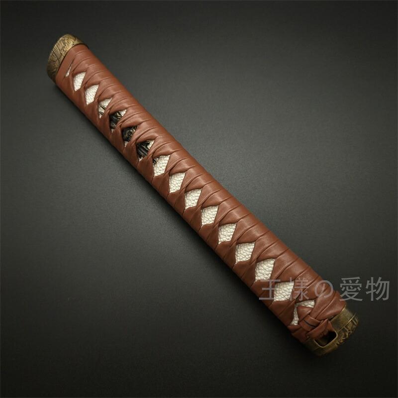 刀装具 楽天市場】日本刀装具 大刀柄 新品 長約26CM 紅葉縁頭 龍目貫 白本鮫皮