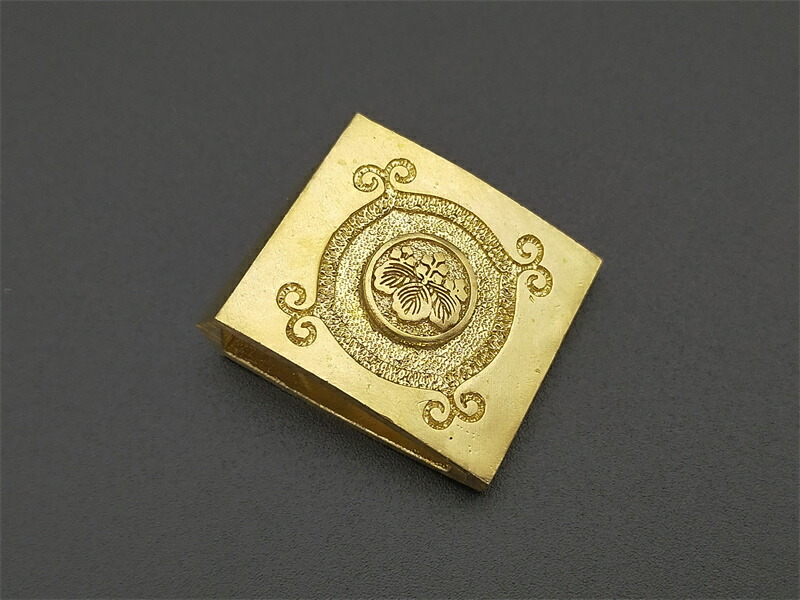楽天市場】はばき 二重はばき 家紋の図 五三の桐 金工品 透 銅製