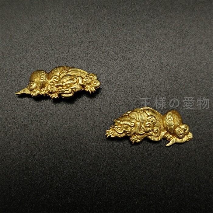楽天市場】銅製刀装具 短刀拵 柄鞘一式 獣の図 絵金銀 金工品