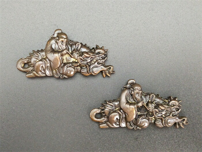 刀装具 目贯 细工 武具 低価，人気】 MS74 日本刀装具 目貫 龍と虎 銅製 金工品 拵 刀剣