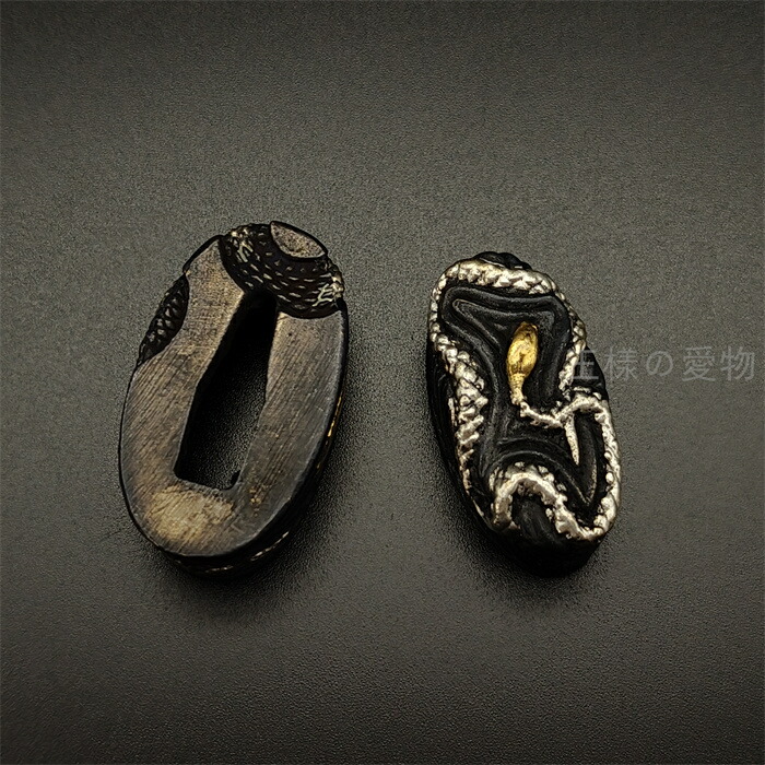 銅製刀装具　短刀拵　柄鞘一式　王蛇の図　絵金銀　金工品　細工　刀装具　刀剣美術 楽天市場】銅製刀装具 短刀拵 柄鞘一式 王蛇の図 絵金銀 金工品