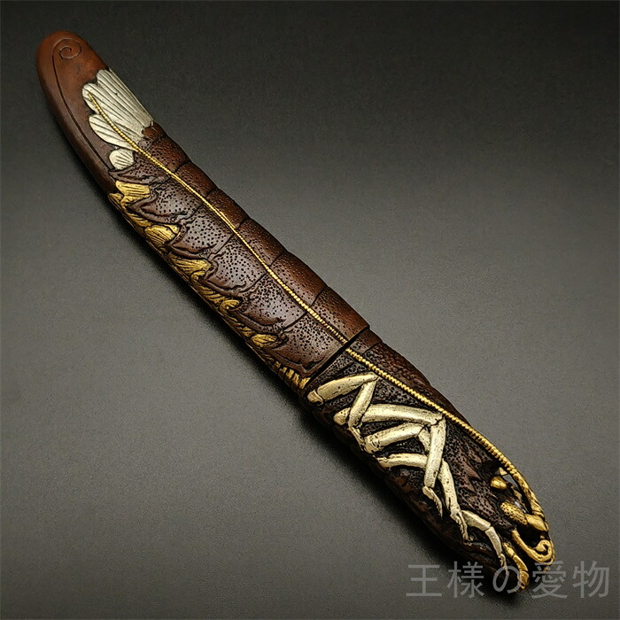 銅製刀装具　短刀拵　柄鞘一式　獣の図　絵金銀　金工品　細工　刀装具　刀剣美術 楽天市場】銅製刀装具 短刀拵 柄鞘一式 悪鬼の図 絵金銀 金工品 細工