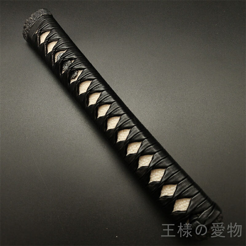 楽天市場】日本刀装具 大刀柄 打刀 長約26CM 新品 木製柄 合成鮫皮