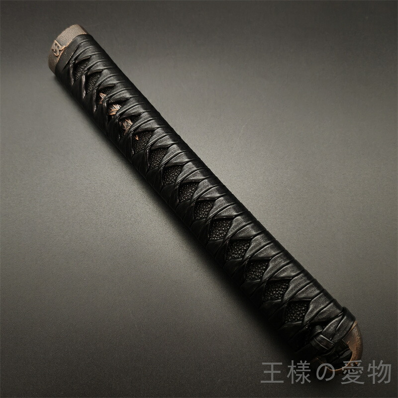 楽天市場】日本刀装具 大刀柄 新品 長約26CM 梵字縁頭 花紋目貫 本鮫皮