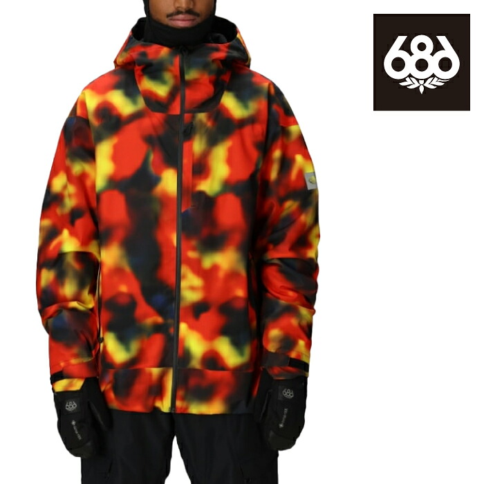 日本正規品 スノーボード ウェア ジャケット シックスエイトシックス 686 MENS GATEWAY SHELL JACKET Red Solar Print メンズ 25-26