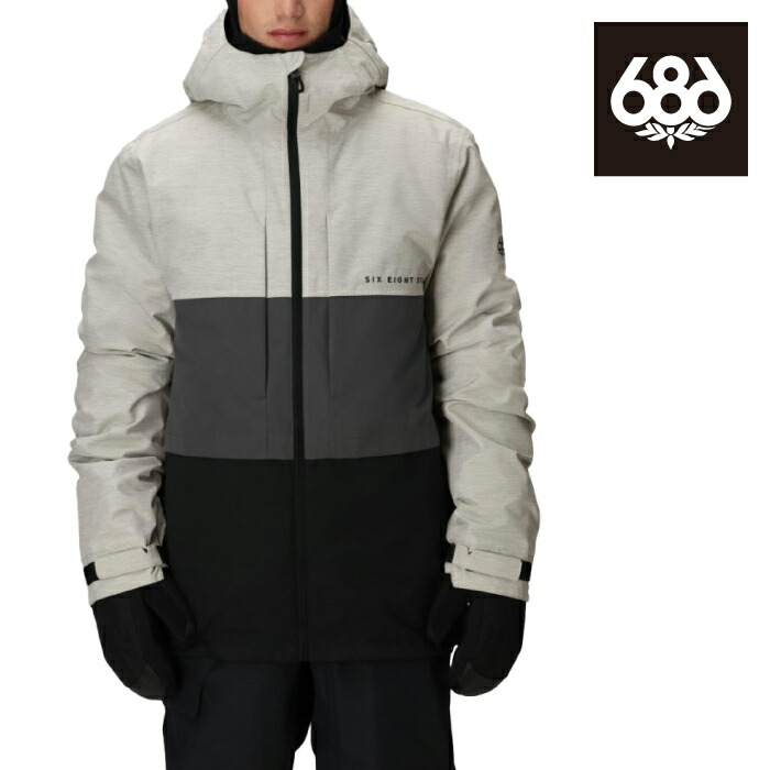 日本正規品 スノーボード ウェア ジャケット シックスエイトシックス 686 MENS SMARTY 3-IN-1 FORM JACKET White Heathr Colorblock メンズ 25-26