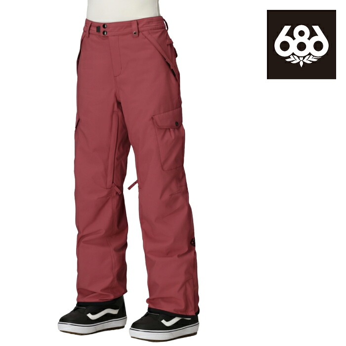 日本正規品 スノーボード ウェア パンツ シックスエイトシックス 686 WOMENS AURA INSULATED CARGO PANT Rose Wood レディース 25-26