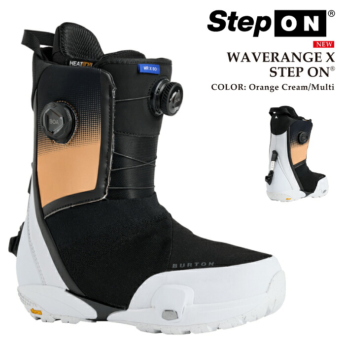 日本正規品 スノーボード ブーツ バートン BURTON MENS WAVERANGE X STEP ON WIDE Orange Cream Multi ウェイブレンジ エックス ステップオン ワイド メンズ 25-26