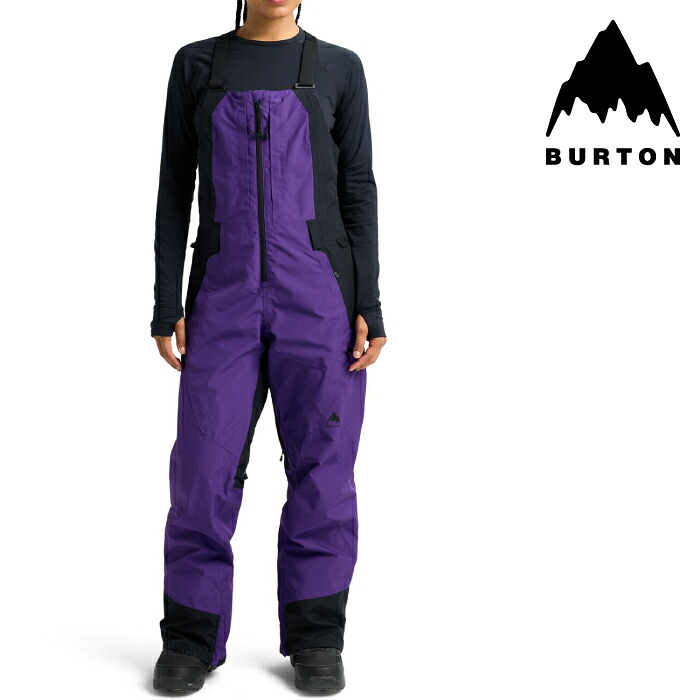 日本正規品 スノーボード ウェア ビブパンツ バートン BURTON WOMENS RESERVE GORE-TEX 2L BIBS Prism Violet True Black ゴアテックス レディース 25-26
