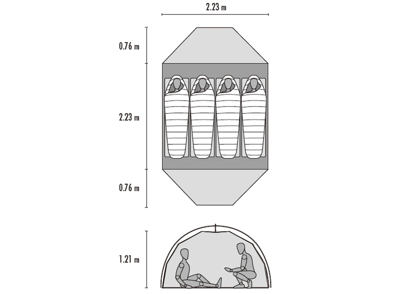 MSR エリクサー4 テント フットプリント付き バックパッキングテント 4
