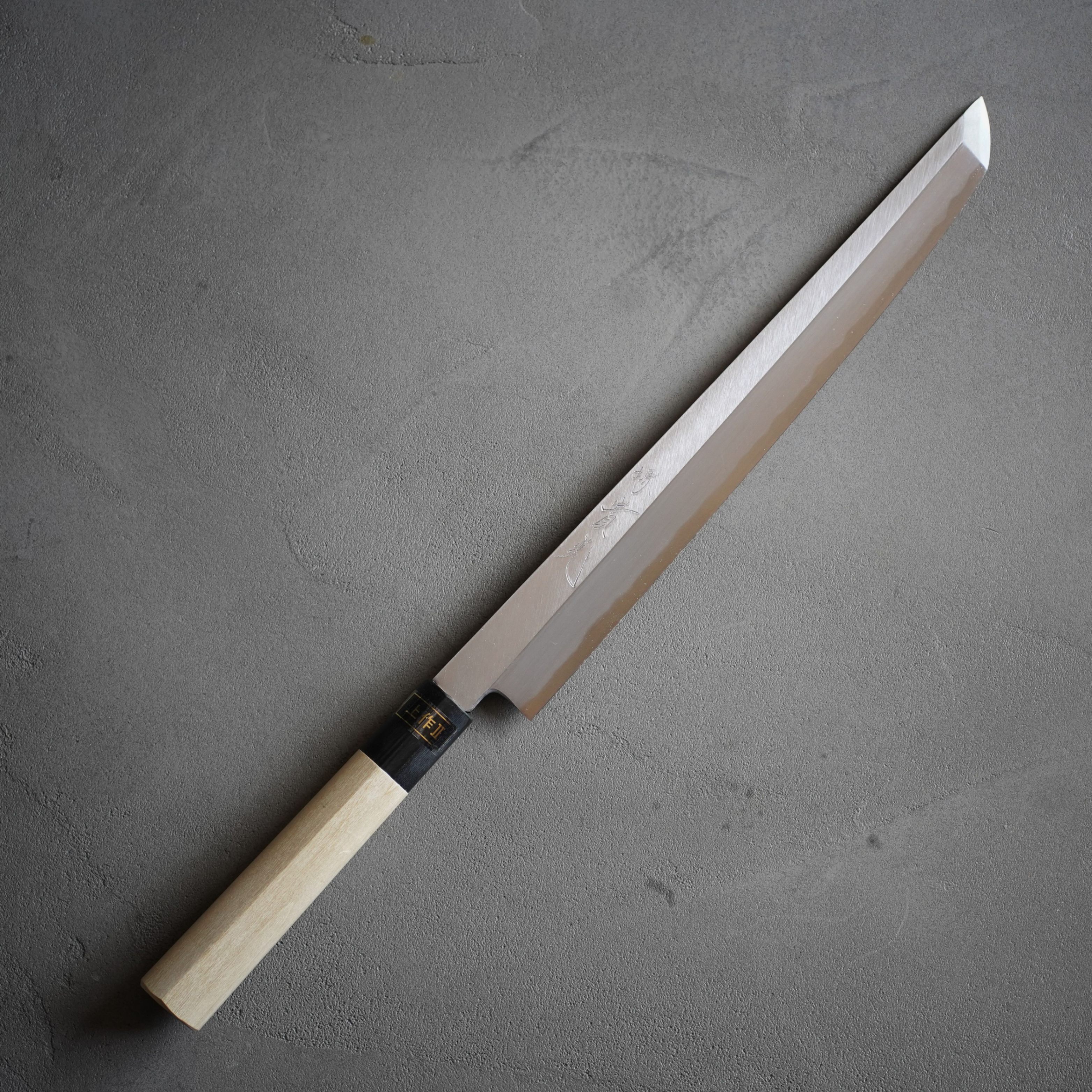 楽天市場】堺 霞仕上げ 先丸蛸引 白紙二号 刺身包丁 300mm : ミフネ