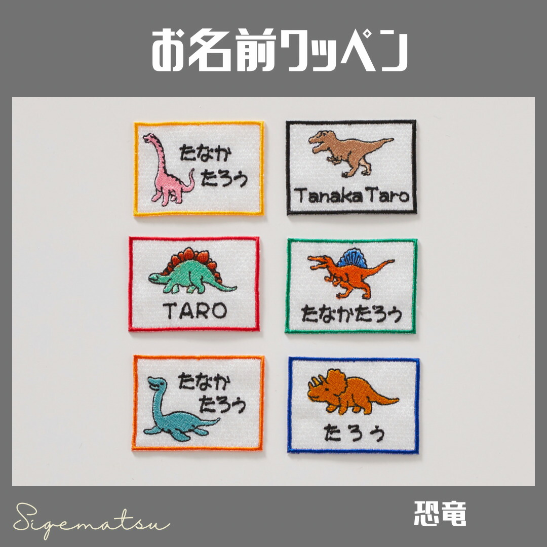 楽天市場】恐竜の刺繍ワッペン ティラノサウルス／ステゴサウルス