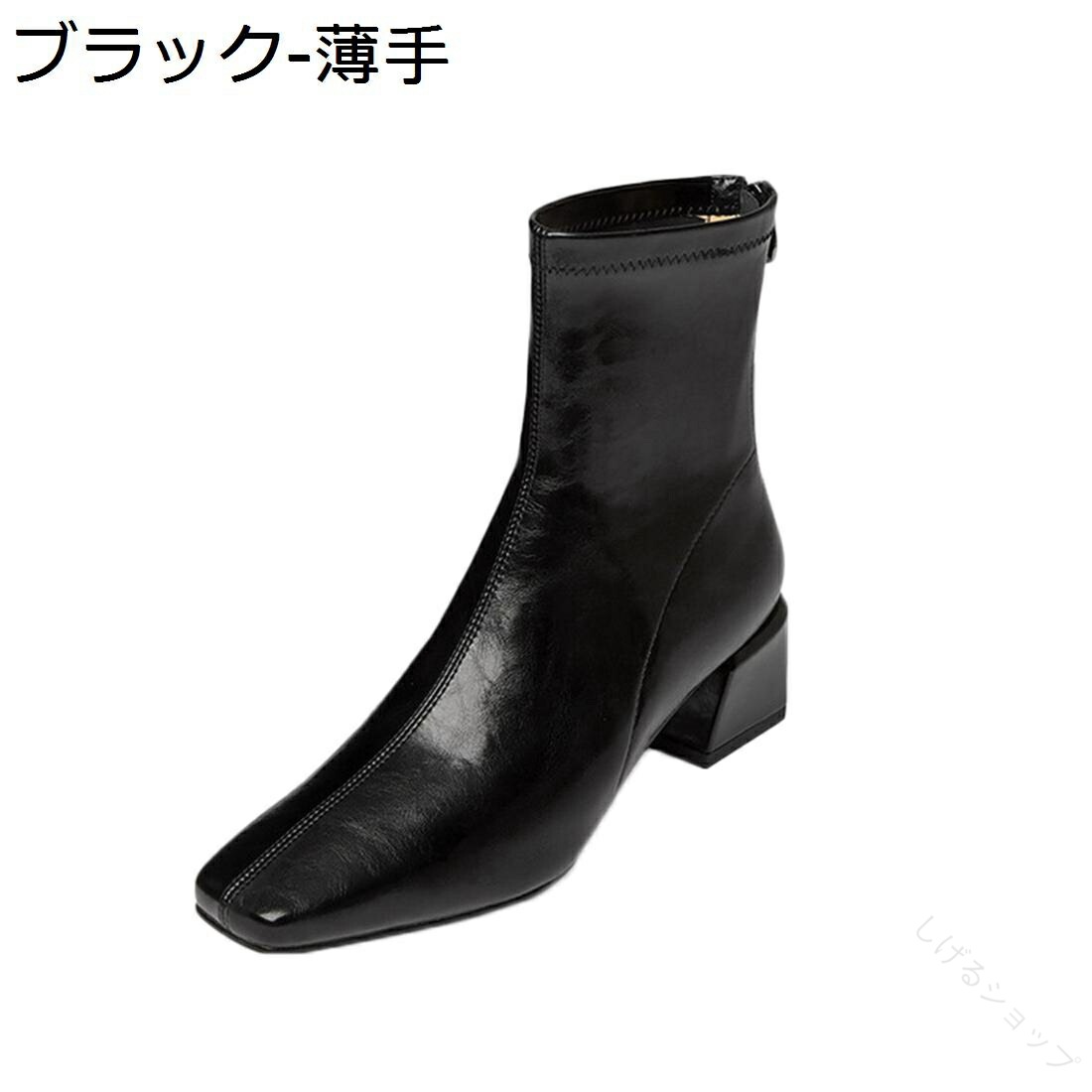 レディース ブーツ ショートブーティー 牛革 ヒール 5cm シンプル スクエアトゥ ラウンドトゥ 軽量 柔らかい 歩きやすい 秋冬ブーツ きれいめ ファッション 無地 ハイヒール ビジネス 通勤 オフィス 革靴 人気 おしゃれ シューズ 127cm