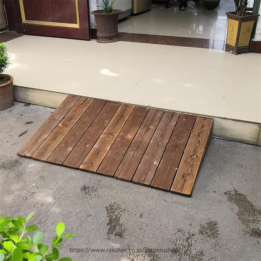 車椅子 用 スロープ ホーム 階段 ガーデンデッキ 用 木製 出入り口 スロープ 幅 90cm 高さ 10cm 12cm 14cm 15cm 16cm 18cm 20cm スクーター バイク 段差 解消|しげるショップ