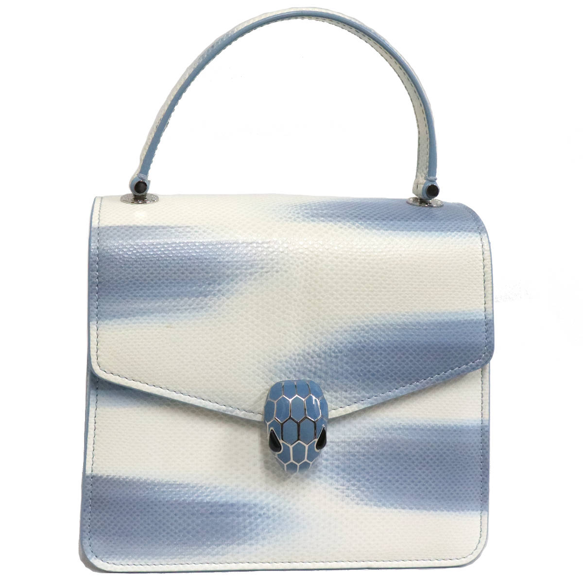 【中古】ブル小峡谷 セルペンティ フォーエバー 2way御徒面子 青色×白いこと(291506)BVLGARI SERPENTI FOREVER ハンドバック ショルダーバッグ