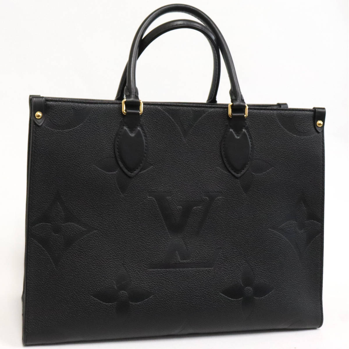 【中古】ルイ・ヴィトン オンザゴー MM(M45595)モノグラム・アンプラント ノワール ブラウン ハンドバッグ ショルダーバッグ
