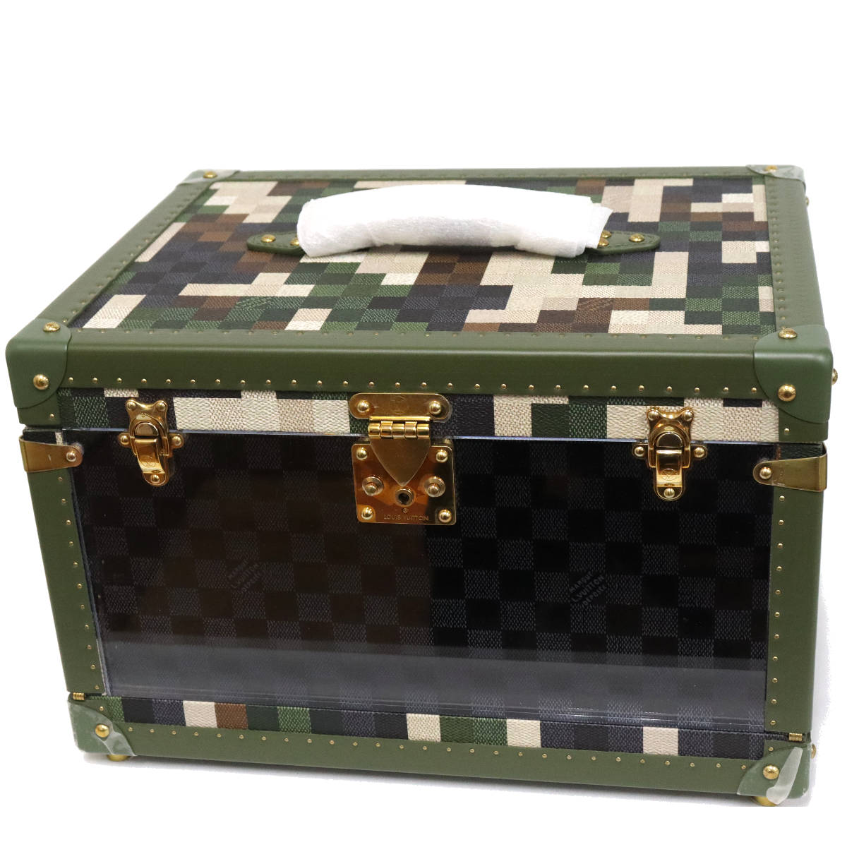 【中古】ルイ・ヴィトン シューズ・ボックス(M10295)ダミエ・ダモフラージュ ファレル・ウィリアムス SS24 グリーン ディスプレイボックス