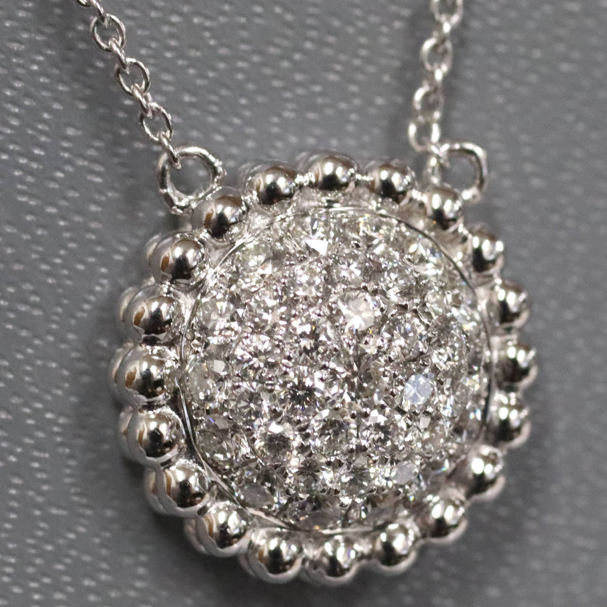 【中古】18K/750ダイヤモンドネックレス D0.61 5.1g 41cm ホワイトゴールド WG