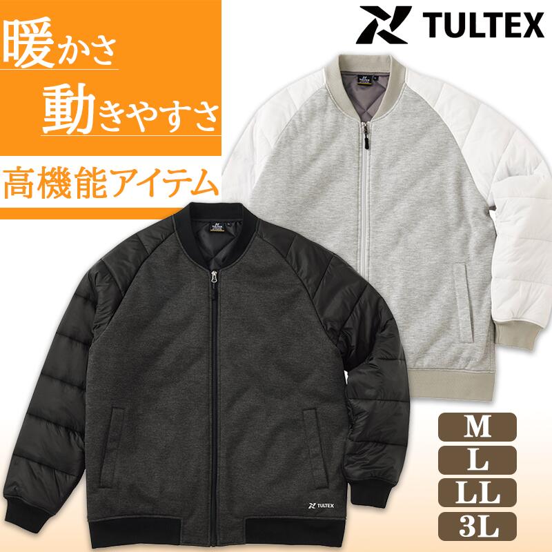 【楽天市場】ジャケット タルテックス 24533 メンズ グラフェン MA-1 中綿切替ジャケット 裏起毛ニット生地 グラフェン 裏地キルト ...