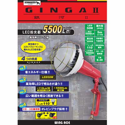 GINGA2(小宇宙2)【LED投光照明器・5500ルーメン・IP65・露天型】