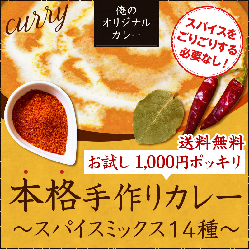 楽天市場 1000円 ポッキリ 送料無料 スパイス 粉スパイスミックス14種 ぽっきり お試し 価格 カレー粉 香辛料 本格手作り カレー レシピ付き お試しセット おうちカレー 俺のオリジナルカレー スパイスパウダー ミックスセット 14種 12皿分 こだわりしーとこshop