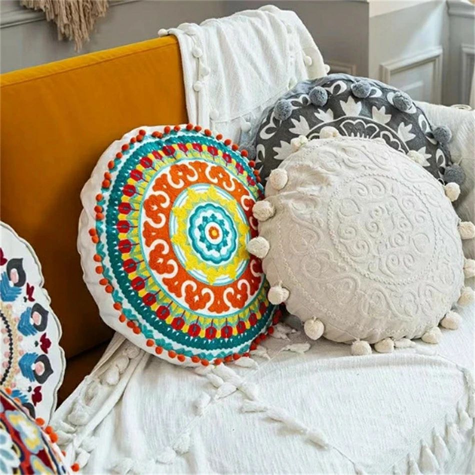 楽天市場】直径45CM 高5CM クッションカバーのみ モロッコ 円型
