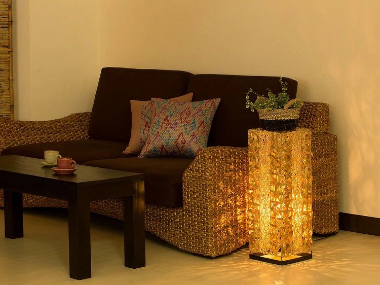 楽天市場】【期間限定ポイント10倍】バンブー ラタン スタンドランプ