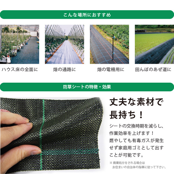 国産 防草シート 通常透水タイプ 約幅2 長さ100m グリーン雑草 日本製 農業資材 畑 アグリシート 農業 園芸 防草シート 畑 シートを敷くだけで 防草 滑りにくく水を通すから園芸や農業が楽に 遮光率抜群の遮光ネットで草刈りの手間を減らします 除草 田んぼ 通路 緑
