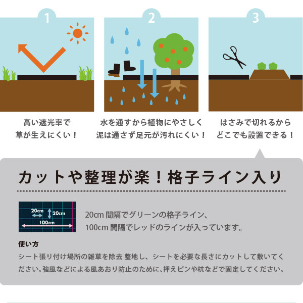 国産 防草シート 通常透水タイプ 約幅2 長さ100m グリーン雑草 日本製 農業資材 畑 アグリシート 農業 園芸 防草シート 畑 シートを敷くだけで 防草 滑りにくく水を通すから園芸や農業が楽に 遮光率抜群の遮光ネットで草刈りの手間を減らします 除草 田んぼ 通路 緑