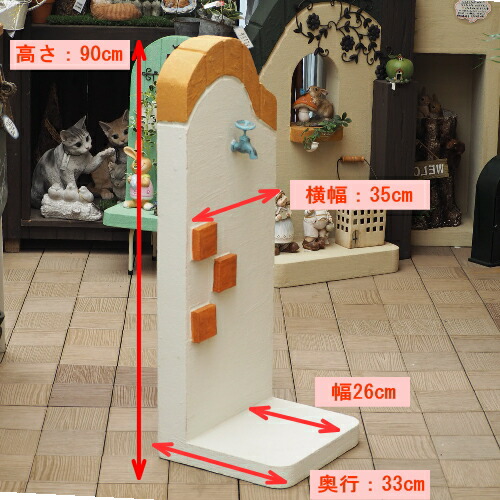 飾って楽しむ お庭のオブジェ 手作り塀 シャビー塀 アンティーク蛇口軽量置物ガーデングッズアイボリー Lindnercapital Com