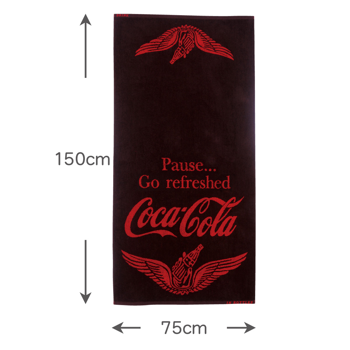 楽天市場 コカ コーラ レジャータオル L 75 150cm Coca Cola グッズ 綿100 ジャガード かっこいい おしゃれ バラエティー 海 ビーチ プール 大人 こども ロゴ ウイング 四季織々