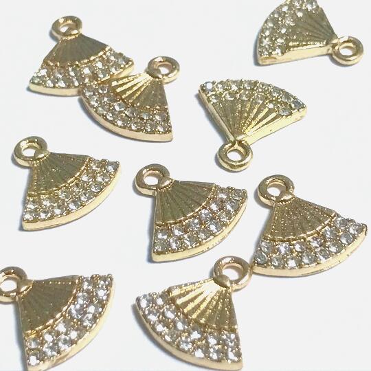 楽天市場】扇 チャーム コネクター ライトゴールド 開閉 扇子 和風