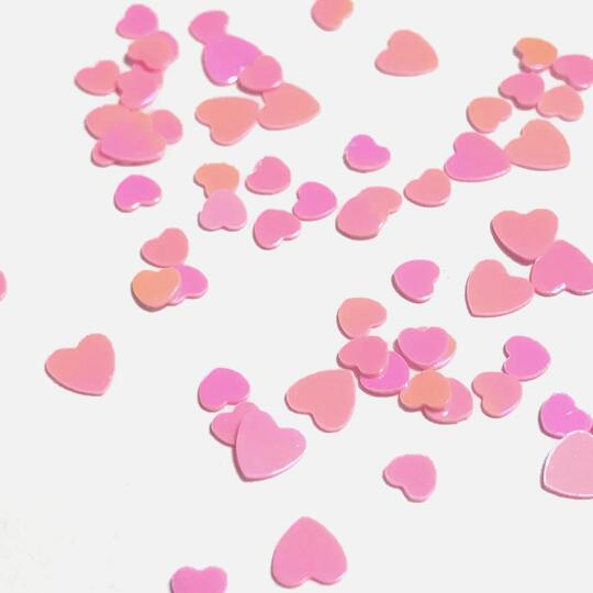 楽天市場 ハートのホログラムc サイズmix 4mm 3mm ピンク オーロラ ミルキー 桃色 ネイル レジン封入 ハンドメイド 色彩キューブ