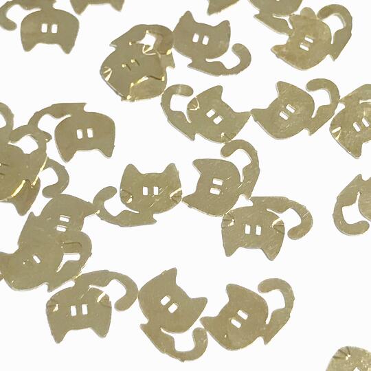 第一ネット 10枚セット 猫のメタルパーツn 薄型 ゴールド ネコ キャット 動物