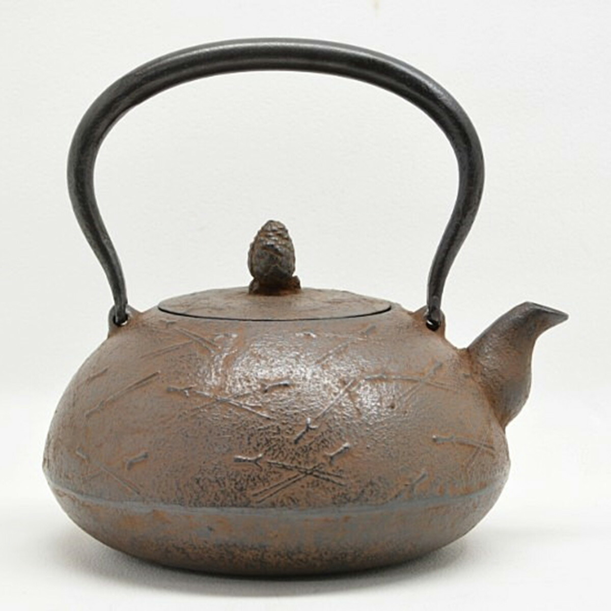 未使用、山形水沢 伝統工芸士 菊池 政光作 大アラレ 飾銅蓋 南部鉄瓶　南部鉄器 未使用、山形水沢 伝統工芸士 菊池 政光作 大アラレ 飾銅蓋 南部