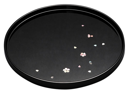 New One Do Tray 24cm Wooden Abalone Shellfish Mother Of Pearl Tray 24cm Wooden Abalone Shellfish Mother Of Pearl Decoration Round Takaoka Lacquerware