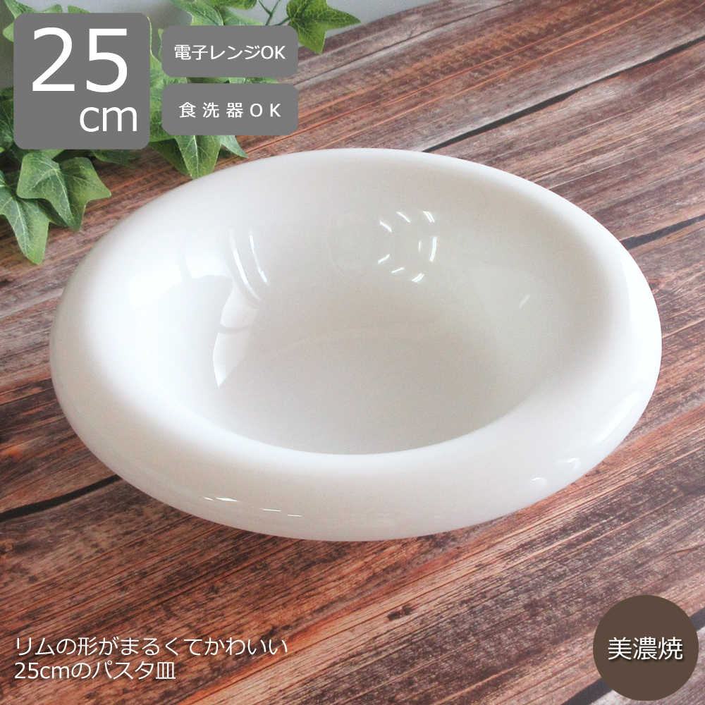 陶器製 パスタ皿 10枚セット 直径25cm 白 スープ皿 リゾット皿 陶器製