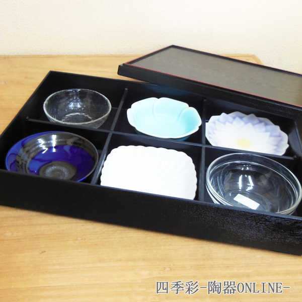 溜塗つぼつぼ透かし菓子器　小鉢セット込み　　 弁当箱(5セット、箱付き) 溜塗つぼつぼ透かし菓子器 小鉢セット込み 弁当箱(5セット、箱