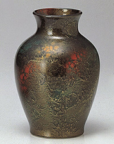 楽天市場】陶器 夏目花瓶（朝霧・金彩雲海） サイズ・大（高さ：32cm