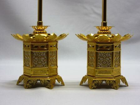 軽銀製 神前灯篭 1.5寸丁足型 大谷派(東)用 1対入