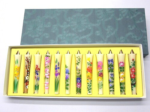 絵ろうそく四季の花３号仕掛ける墨付き