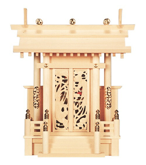 鳳翔一社・大 木曽ひのき 御簾付神棚 神具 (H374)
