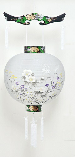 【250 尺三御殿丸 墨絵】長82cm　盆提灯｜おぶつだんの志喜屋　店