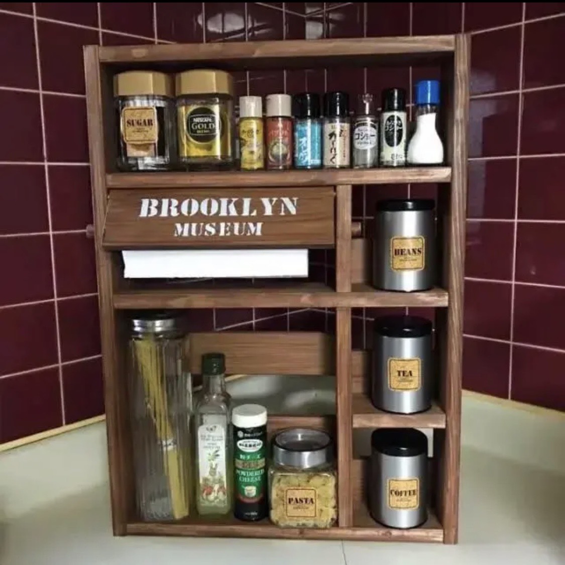 D9cm キッチン収納 インテリア家具 ワイド 国産 インテリア家具 木製 木工 木製 オシャレ モダン 紀州の歴史ある家具職人がモダンなスパイスラックを作りました かわいい 漆器の産地職人のお店 紀州ヤマガ 大型スパイスラック 日本製 おしゃれ